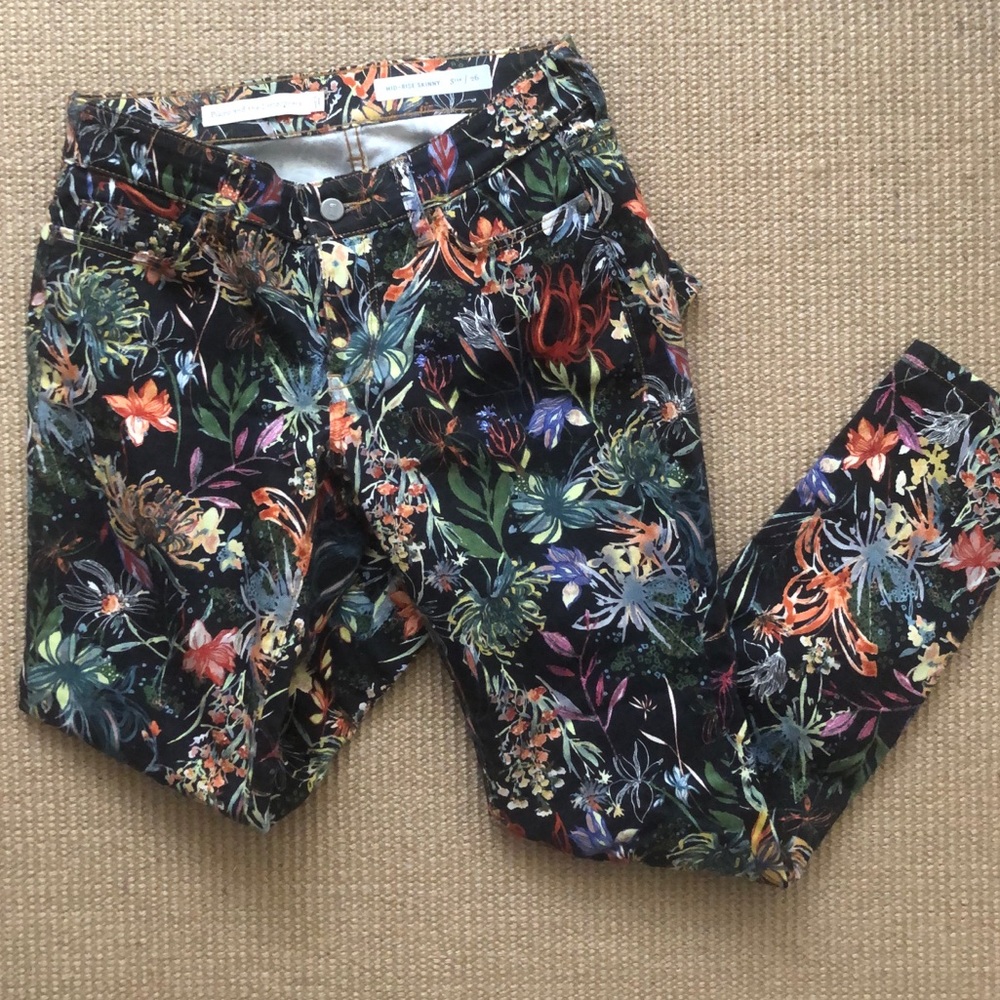 Anthropologie floral jeans